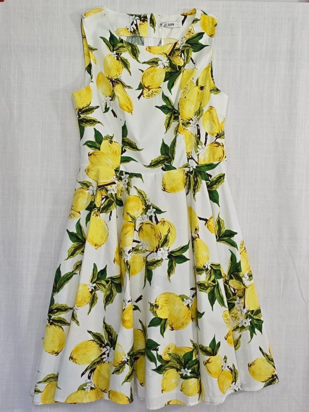 Grace Karin Lemon Print Fit & Flare Midi Dress NWT Large - Picture 3 of 10